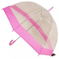 Průhledný deštník růžový