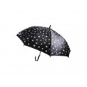 Vystřelovací deštník černý s bílými hvězdičkami