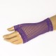 Síťované rukavičky fialové dlouhé