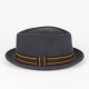 STYLISH 100% WOOL PORK PIE HAT WITH COLOURFUL BAND WATERPROOF & CRUSHABLE, HANDMADE IN ITALY