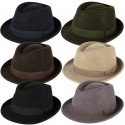 ELEGANT 100% WOOL TRILBY HAT WATERPROOF & CRUSHABLE HANDMADE IN ITALY