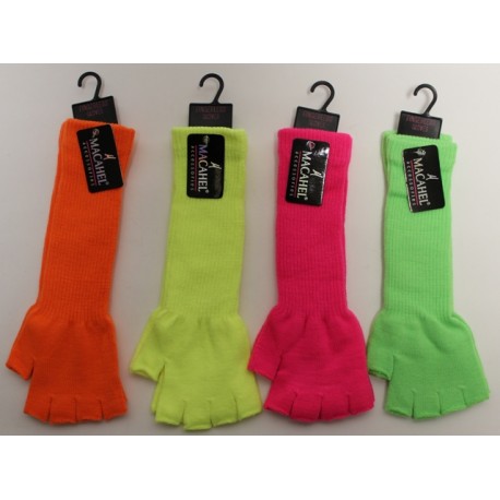 PLAIN UNISEX NEON LONG FINGERLESS GLOVES