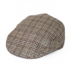 COUNTRY STYLE WOOL BLEND TARTAN IVY FLAT CAP WITH OVERCHECK PATTERN