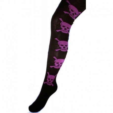 Cotton stockings with skull