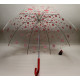 Průhledný deštník červený