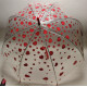 Průhledný deštník červený srdíčky